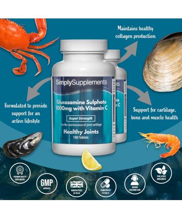 Premium Glucosamine 1000mg with Vitamin C | 360 Tablets | Made in UK - Buy Online on GoSupps.com