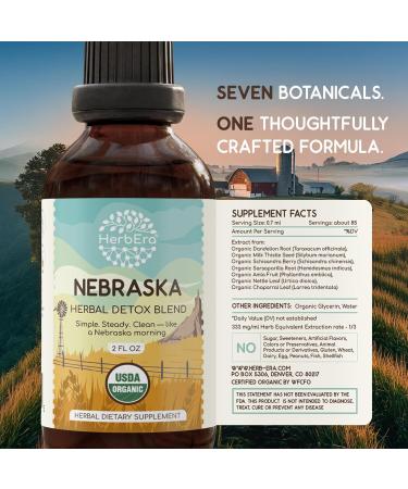 HerbEra Nebraska Herbal Detox Blend - USDA Organic Extract Made in USA | Immune & Liver Support Liquid Drops | Amla Dandelion Root Milk Thistle Sarsaparilla Schisandra | 2 fl oz - Buy Online on GoSupps.com