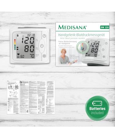Medisana BW 320 Wrist Blood Pressure Monitor - Accurate Readings Large Display Memory Function & Arrhythmia Detection - International Shipping Available - Buy Online on GoSupps.com