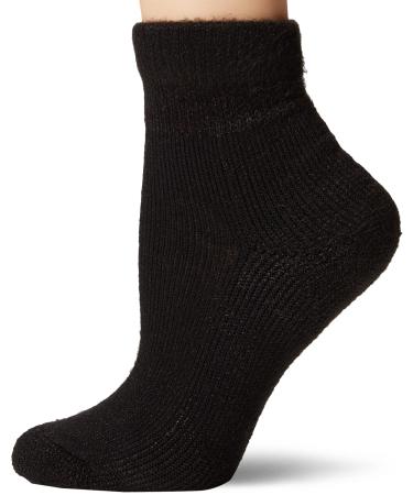 Thorlos Women's HPMW Diabetic Thick Padded Low Cut Sock  Black  Medium