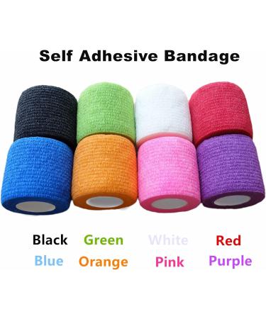 Cohesive Bandage Wrap 2x5 Yards 8 Pack - Self Adherent Vet Tape - Elastic Sports Wrap - Mixed Colors - Buy Online on GoSupps.com