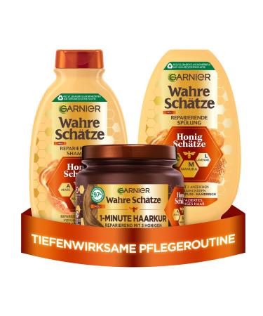 Garnier True treasures with acacia honey manuka and lavender honey treasures shampoo (250 ml) rinse (200 ml) 1-minute hair treatment (340 ml) 3 parts - Buy Online on GoSupps.com