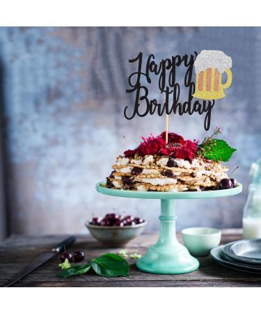 Arthsdite 1Pc Beer Mug Happy Birthday Cake Topper Cheers Beers Cake Decoration for Celebrating Glorymoment Beer Theme Birthday Theme Party Supplies Beer Mug Cake Topper - Buy Online on GoSupps.com