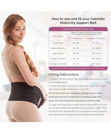 GABRIALLA Elastic Pregnancy Belly Band XL Black - Baby Safe Design, Adjustable & Breathable Maternity Belt for Posture Support & Pain Relief - Buy Online on GoSupps.com