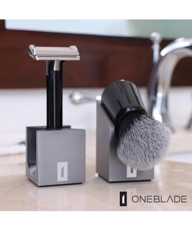 OneBlade Vertical Shaving Brush Stand - Heavy Duty Aluminum Double Anodized Finish Hygienic Storage - International Shipping Available - Buy Online on GoSupps.com
