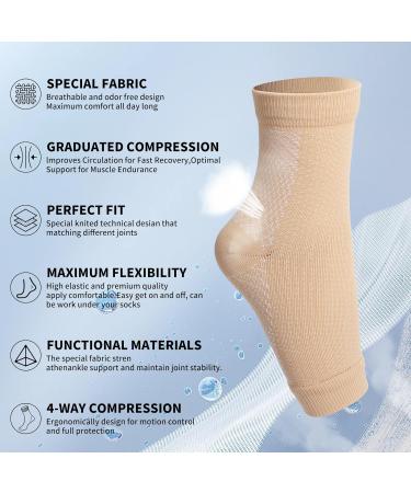 Buy Milaiun Compression Socks for Plantar Fasciitis - 4 Pairs Ankle Support for Men & Women Ideal for Arthritis & Sprains - Size L - Buy Online on GoSupps.com