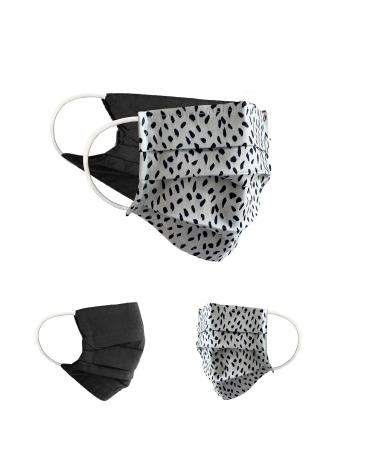 BAF Community Masks 2 Series Pack Set Unisex makeshift mask Agible Mundsicht Mask Protection Mask and nose protection turning mask with motif cotton bci washable 1 piece (2 pack) white/black-2