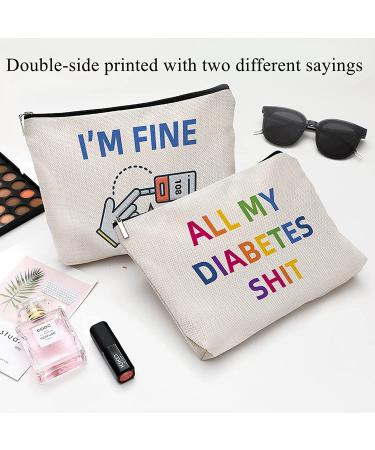 Diabetic Supplies Travel Bag Gift Set: Glucose Meter Case, Log Book, Alert Stickers - Funny Diabetes Gifts for Type 1 Grandparents - Buy Online on GoSupps.com