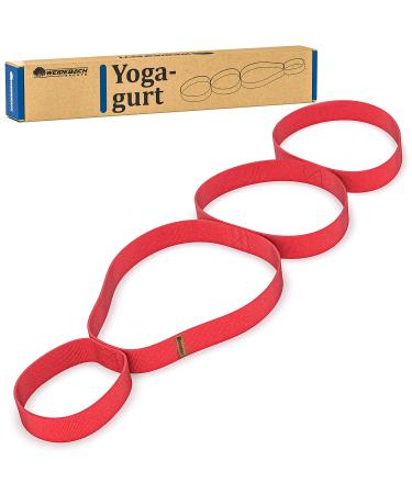 Weidebach powerful yoga belt with loops facilitates stretching exercises practice loop for rapid traning results and stretching stable tape for stretching for many sports 4 loops