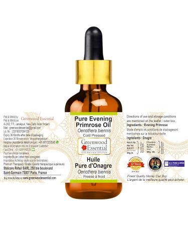 Buy Greenwood Essential Evening Primrose Oil - Pure & Natural 100ml (Pack of 3) - Cold-Pressed Therapeutic Quality - Buy Online on GoSupps.com