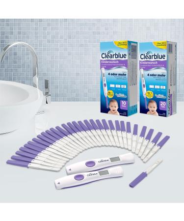 Clearblue Ovulation Test Kit - 30 Tests + 2 Digital Holders | Women's Fertility Test for Faster Pregnancy | Accurate Hormone Detection - Buy Online on GoSupps.com