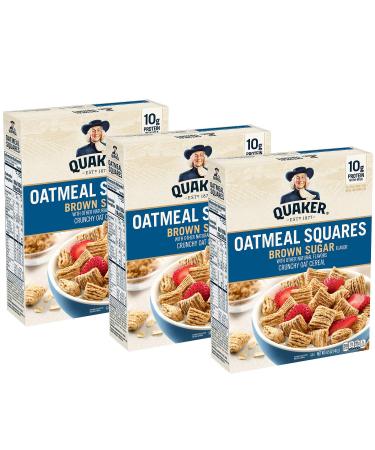 Quaker Oatmeal Squares Breakfast Cereal, Brown Sugar, 14.5oz Boxes (3 Pack) Quaker Oatmeal Squares, Brown Sugar