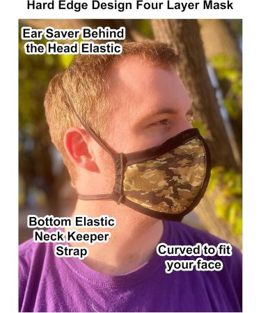Buy Made in USA Four Layer Cloth Face Mask - Ear Saver Adjustable Potted Plant Design - Adult Original Cut Fast International Shipping - Buy Online on GoSupps.com