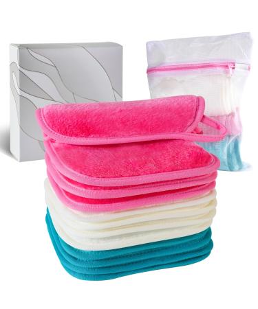 NATWAG | Reusable Update Makeup Remover Microfiber Cloth for Sensitive Skin | Washable Makeup Remover Towels | Natural Facial Cleansing Towels (6 x 6 12 Pack Assorted) Multicolor