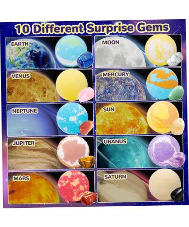 Bombes de bain avec jouets l'int rieur lot de 10 (60 g) ingr dients naturels th me spatial. Boules bain plan te avec jouet cach l'int rieur pour filles et gar ons. - Buy Online on GoSupps.com