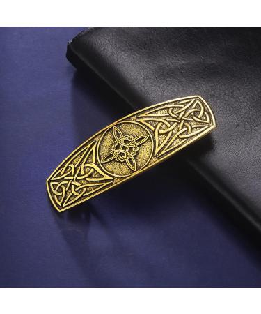 Dreamtimes Witch Knot Hair Clip - Hand Crafted Metal Barrette for Women | Wiccan Witches Knot Hairpin in Gold | Witchcraft Amulet Jewelry Hairpin for Girls - Buy Online on GoSupps.com