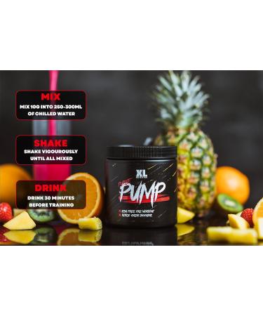 XL Nutrition Purge Pump | Stim Free Pre Workout | Nitric Oxide Booster | Increase in Blood Flow | 300 Grams | 30 Servings (Tropical) - Buy Online on GoSupps.com