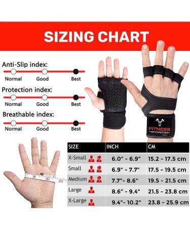 Fitness Force Ventilated Gym Gloves with Wrist Support for Men & Women - Ideal for Workouts, Weightlifting, Powerlifting - Large Black - Buy Online on GoSupps.com