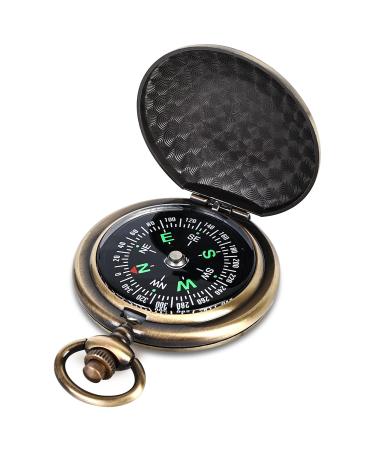 Mitening compass outdoor portable brass compass pocket compass classic waterproof march compass pocket watch flip-open with lighting jacks for hiking camping hunting and activities outdoors - Buy Online on GoSupps.com