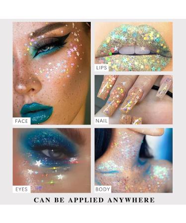 NewBang White Body Glitter Stick Mermaid Sequins Face Glitter Gel Holographic Chunky Glitter Face Paint for Singer Concerts Music Festival Rave Hair Accessories Sparkling Glitter Makeup for Women-07 - Buy Online on GoSupps.com