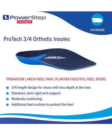 PowerStep ProTech Control 3/4 Orthotic Inserts - Medical Grade for Overpronation Plantar Fasciitis & Arch Pain - Men s 10-10.5 / Women s 12-12.5 - Premium Comfort Inserts - Buy Online on GoSupps.com