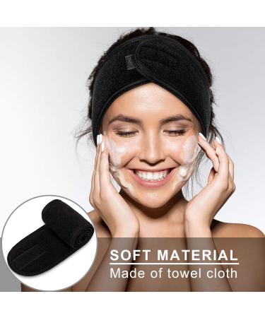 Whaline Spa Facial Headband Make Up Wrap Head Terry Cloth Headband Adjustable Towel for Face Washing Shower Facial Mask 2 Pieces (Gray Black) - Buy Online on GoSupps.com