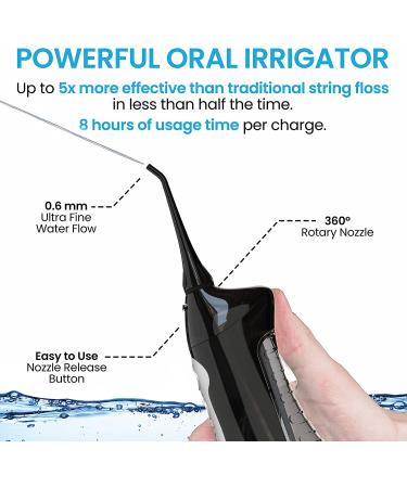 Aquasonic Aqua Flosser - Rechargeable Oral Irrigator with 4 Tips, 3 Modes | Portable & Cordless Water Flosser for Kids & Braces - Dentist Recommended - Buy Online on GoSupps.com