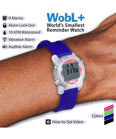 WobL Waterproof Vibrating Alarm Countdown Timer Watch - Small Size, 9 Alarms, Blue - Ideal for Sports, Medicine, Meetings, and Potty Reminders - Buy Online on GoSupps.com
