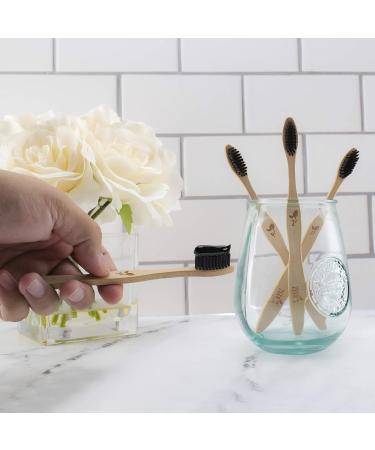 Zeek's Naturals Biodegradable Bamboo Charcoal Toothbrushes - Pack of 12 | Eco-Friendly & Numbered | Charcoal Infused Bristles - Buy Online on GoSupps.com