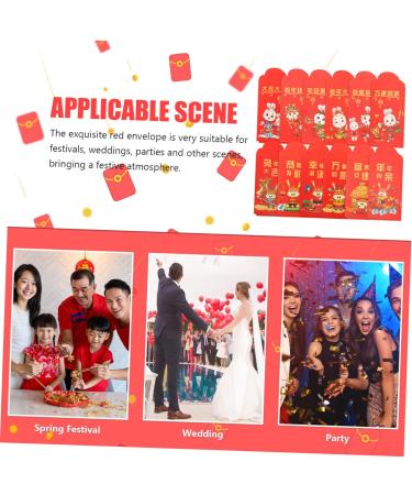 ABOOFAN 72 pcs Kids red envelopes Wallet Bag Chinese Zodiac Wedding aldult Festive Piggy Bank Paper Pocket red Envelope Lovely red envelopes Rabbit Envelope See envelopes Gift Paper Money - Buy Online on GoSupps.com