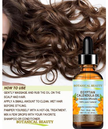 Buy Pure Egyptian Calendula Oil | Natural Moisturizer for Face Skin Hair & Nails | Botanical Beauty 1 Fl Oz (30 ml - Buy Online on GoSupps.com