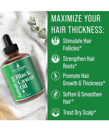 Hair Thickness Maximizer Jamaican Black Castor Oil 1fl Oz - Pure Unrefined Oil for Hair, Eyelashes & Eyebrows - Prevent Hair Loss & Thinning - for Men & Women - Buy Online on GoSupps.com