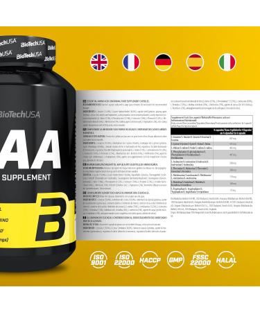 Biotechusa EAA Capsules - 3200mg Essential Amino Acids | All 9 Essential | 200 Capsules - International Shipping - Buy Online on GoSupps.com
