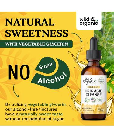 Wild & Organic Uric Acid Cleanse Drops - Tart Cherry & Chanca Piedra Supplement for Kidney Support & Detox - 2 oz Uric Acid Flush - Buy Online on GoSupps.com