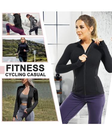 TrainingGirl Women's Full Zip Sports Jacket - Black, X-Large - Slim Fit, Long Sleeve with Thumb Holes - Buy Online on GoSupps.com