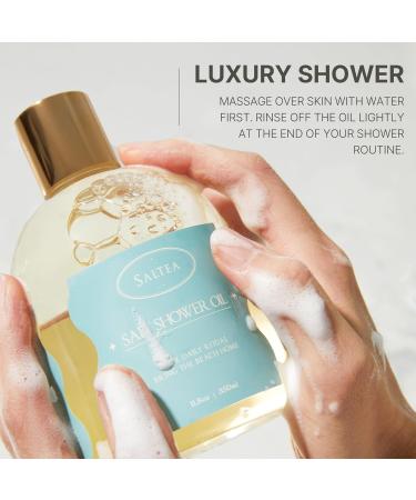 Saltea Salt Shower Oil - Non-Greasy Cleansing & Hydrating Jojoba & Argan Oil Paraben & Sulfate Free Skin Care - 11.8 Oz for Soft Skin - Buy Online on GoSupps.com