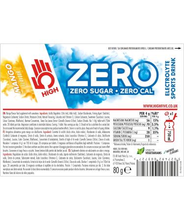 HIGH5 Zero Electrolyte Hydration Tablets with Vitamin C - Mango Flavor (20 Count) - Buy Online on GoSupps.com