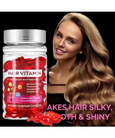 Hair Vitamin Serum Capsules - Nourishing Treatment with Moroccan Macadamia & Avocado Oil | No Rinse Conditioning Serum for All Hair Types - Buy Online on GoSupps.com