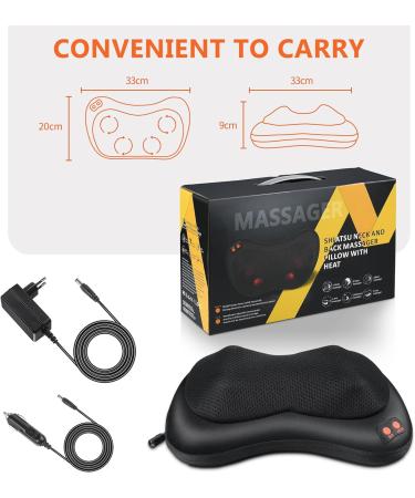 Shiatsu Massager Pillow for Neck & Back Heat Function & Rotating Heads | Ideal Mother's Day Gift | Shop Internationally - Buy Online on GoSupps.com