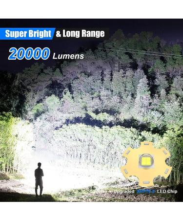 Goreit 20000 Lumen Rechargeable Flashlight XHP70.2 Super Bright LED, IP67 Waterproof, Zoomable - Ideal for Emergencies and Camping - Buy Online on GoSupps.com