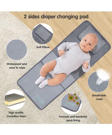 Baby Diaper Bag Backpack with Changing Station, USB Port, Sunshade, Toy Bar - Heather Grey - Buy Online on GoSupps.com