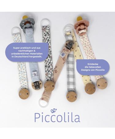 Buy Piccolila Organic Cotton Baby Pacifier Chain | BPA-Free Silicone & Wood Clip | Flower Meadow Design - Buy Online on GoSupps.com