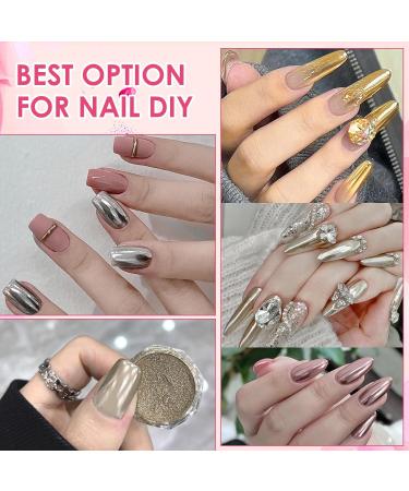 6 Jar Nail Art Pearlescent Powder Nail Art Glitter Pulver with 6 Sponge Brushes Chrome Nail Powders Holographic Mirror Powder Manicure Shiny Pearl Powder Holo Mermaid Aurora Powder for Nails - Buy Online on GoSupps.com