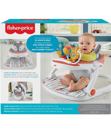 Fisher-Price Premium Sit-Me-Up Floor Seat - Peek-a-Boo Fox Baby Chair with Toy and Snack Tray - Buy Online on GoSupps.com
