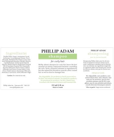 Phillip Adam Curly Hair Shampoo - Hydrating & Nourishing for Curly Dry Damaged Hair - Sulfate & Paraben Free - 12 Fl Oz - International Shipping Available - Buy Online on GoSupps.com