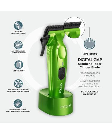 Cocco Hyper Veloce Pro Clipper - Graphene Taper Blade Hair Clippers High-Torque Cordless with Charging Station - Professional Grooming Tools for All Hair Types - Buy Online on GoSupps.com