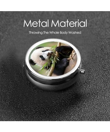 Cute Panda Eating Bamboo Pill Box | Portable 3-Compartment Metal Storage | Perfect for Travel & Small Pills - Buy Online on GoSupps.com