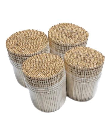 Makerstep Wooden Toothpicks 2000 Pieces Ornate Handle with Toothpick Holder Container 4 Packs of 500 2000 Pack