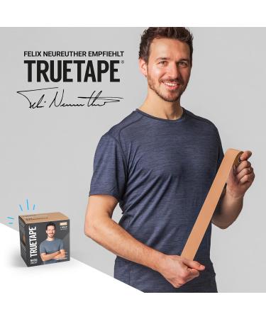 Truetape Basic Kinesiotape - Waterproof & Elastic 5m x 5cm Skin-Friendly Beige Tape for Everyday Use - Buy Online on GoSupps.com