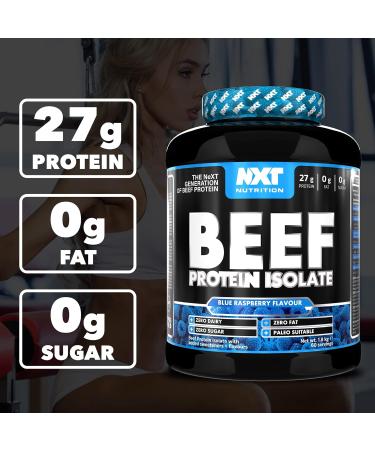 NXT Nutrition Beef Protein Isolate Powder - High Natural Amino Acids - Paleo Keto Friendly - Dairy & Gluten Free | Blue Raspberry 1.8kg - Buy Online on GoSupps.com
